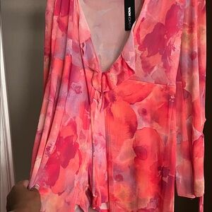 Fashion Nova Pink Floral Jumpsuit